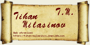 Tihan Milašinov vizit kartica